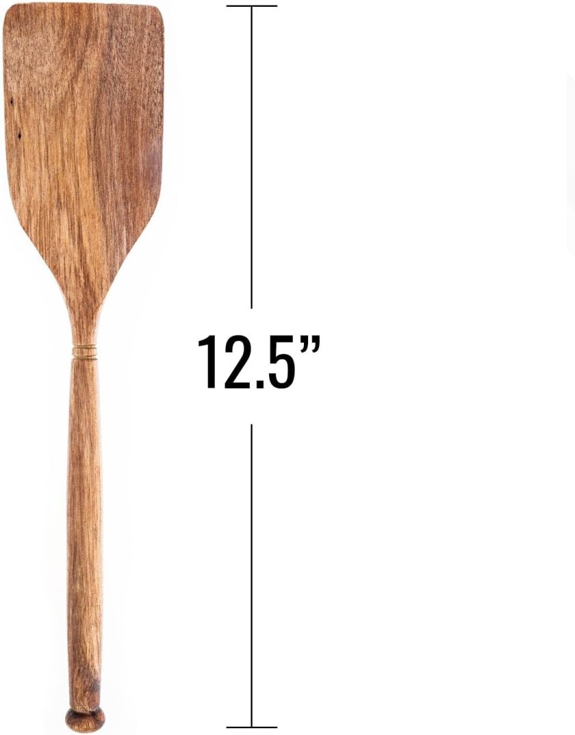 1pc Solid Acacia Wooden Spatula Kitchen Utensils Cooking Baking Home Essentials 12.5 Inch - Image 2
