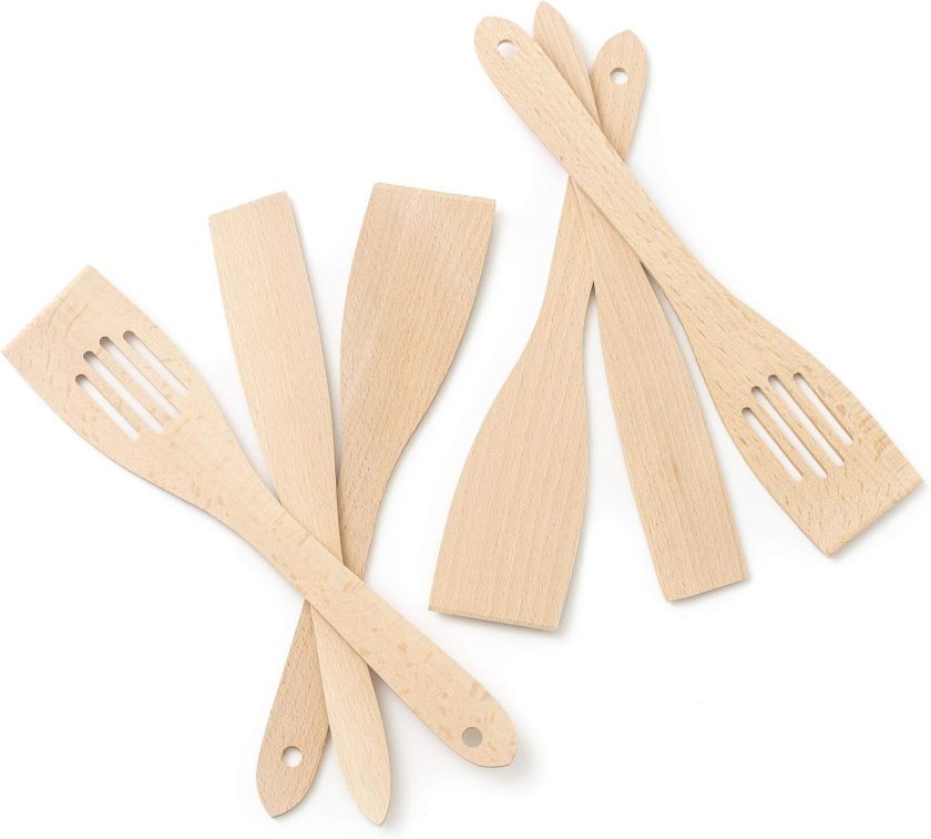 Kitchen Set of Kitchen Utensils Beech Wood (6 x Spatulas 30 cm)