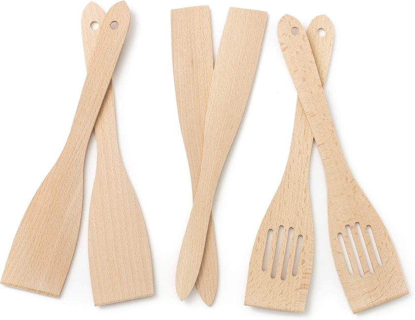 Kitchen Set of Kitchen Utensils Beech Wood (6 x Spatulas 30 cm) - Image 2