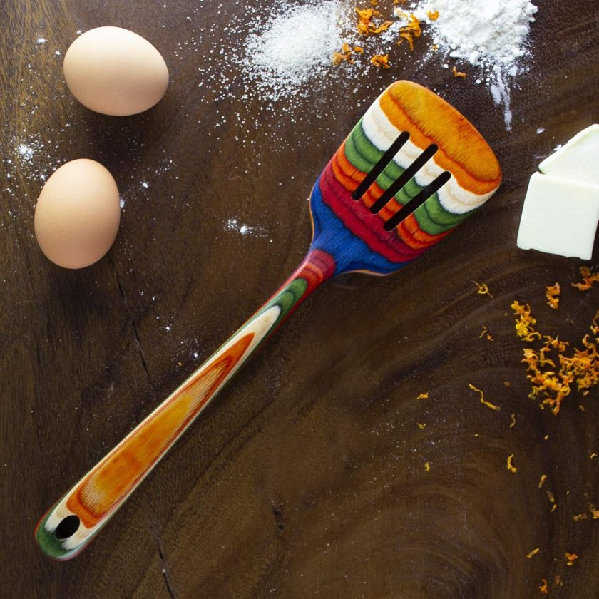 Collection 12-1/2" Wooden Slotted Spatula, Safe for Nonstick - Image 2